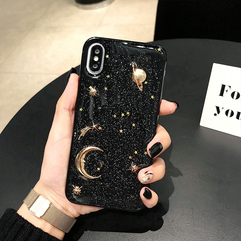 Ốp Điện Thoại Họa Tiết Trăng Sao Cho iPhone 11 12 Pro Max X XS Max 8 7 6 6S Plus SE 2020