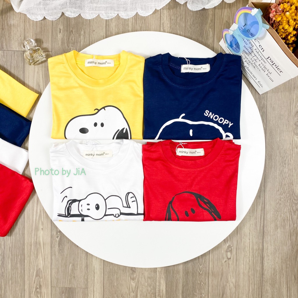 [SALE] Bộ Dài Tay Cho Bé Trai, Bé Gái Minky Mom Vải Thun Lạnh Hoạ Tiết Snoopy, Đồ Bộ Cho Bé Mặc Nhà Thu Đông MKMTD2132