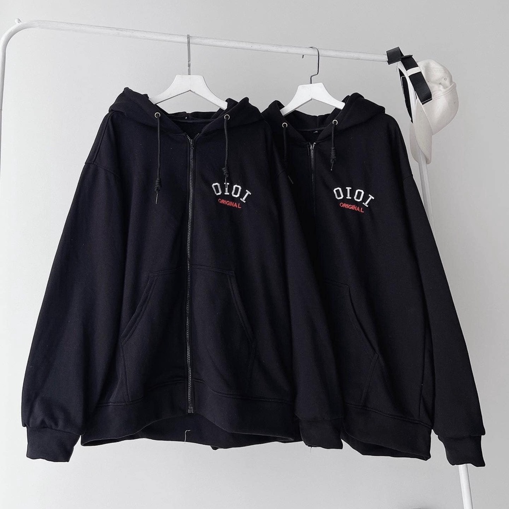 [sẵn]Áo khoác tay dài form rộng thêu chữ OIOI (ảnh thật tại shop) Tanazi Closet