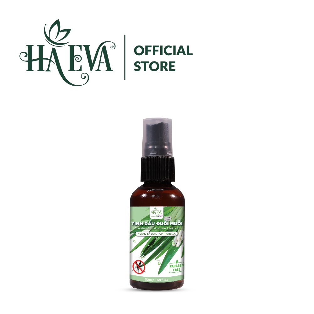 Tinh dầu đuổi muỗi Sả Java Haeva 50ml, 100% Thiên Nhiên, đuỗi muỗi hiệu quả, khử mùi hôi và thanh trùng không khí
