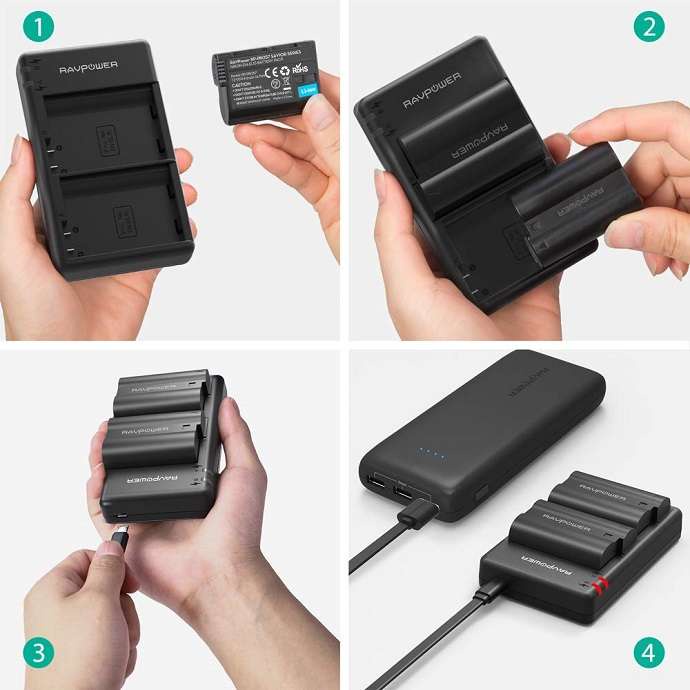 Bộ pin sạc Ravpower EN-EL15 cho máy ảnh Nikon