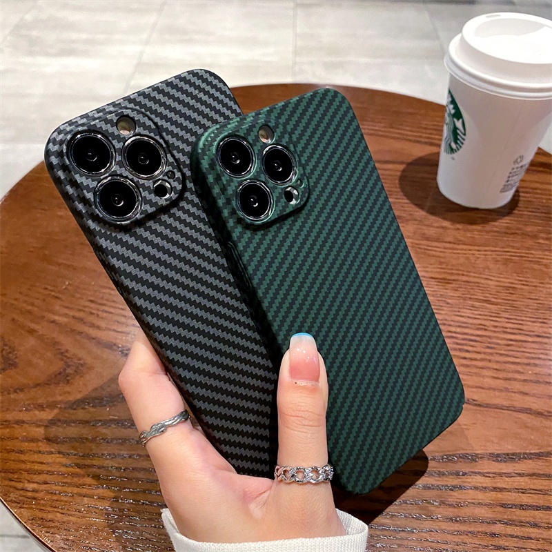 Ốp Điện Thoại Cứng Họa Tiết Sợi carbon Chất Lượng Cao Cho iPhone 12 13 11 Pro Max