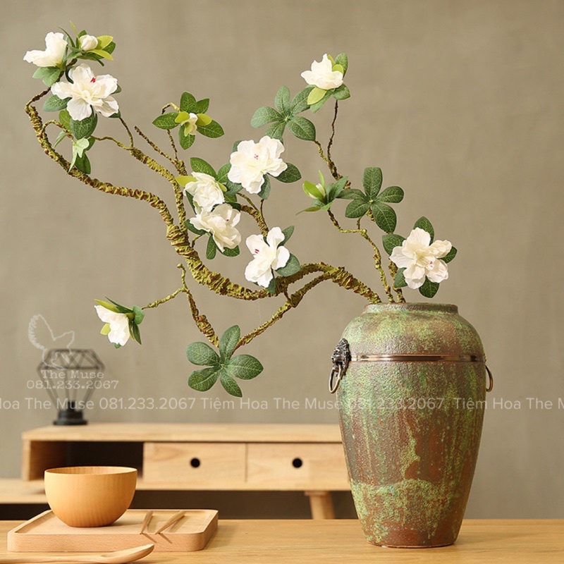 Hoa Đỗ Quyên Giả - Mô Phỏng Thanh Minh Hoa -Decor Trang Trí Nhà Cửa- Chất Liệu Cao Cấp