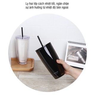 LY NHỰA 2 LỚP DOUBLEWALL COLDCUP by LOCK&LOCK