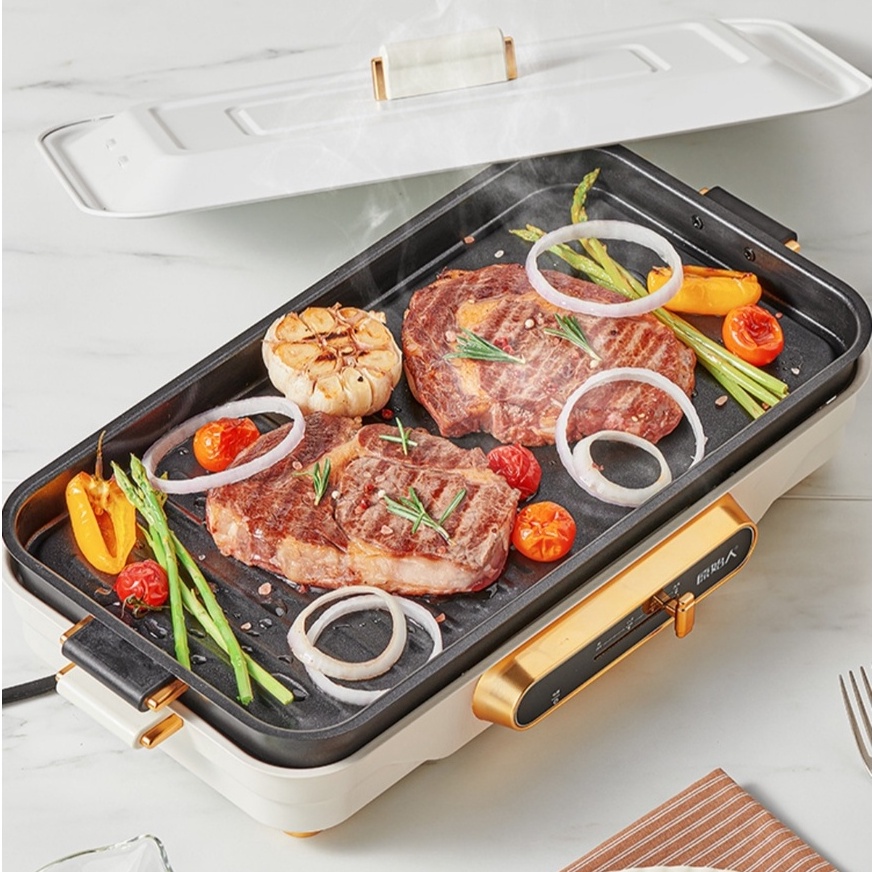 Bếp lẩu nướng, nồi lẩu nướng 3 in 1, 2 ngăn lẩu với chức năng vừa lẩu vừa nướng không khói