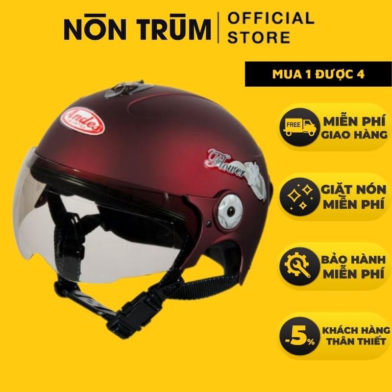 Nón bảo hiểm nửa đầu ANDES 108 có kính chính hãng