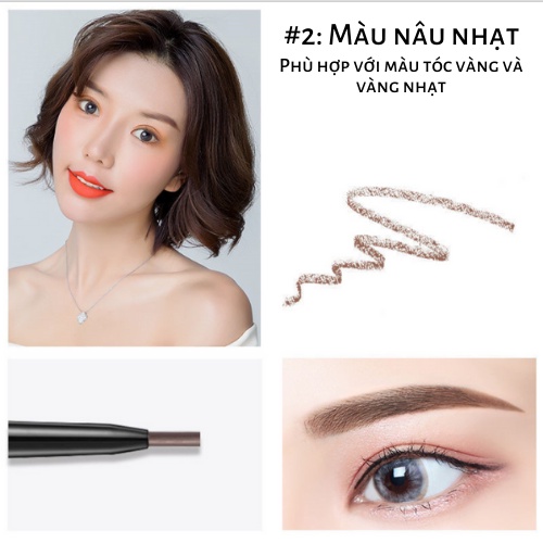 Chì kẻ mày, bút kẻ lông mày 2 đầu chống mồ hôi, nước màu sắc tự nhiên ST2021 | BigBuy360 - bigbuy360.vn