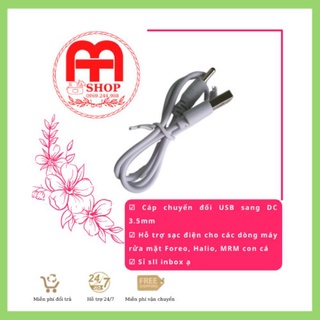 Dây cáp chuyển đổi USB sang DC 3.5 - Hỗ trợ sạc điện cho các dòng máy rửa mặt foreo, halio, con cá