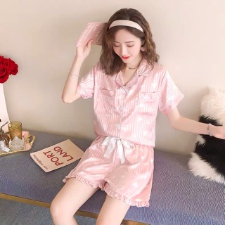 đồ bộ ngủ mặc ở nhà vải lụa mềm