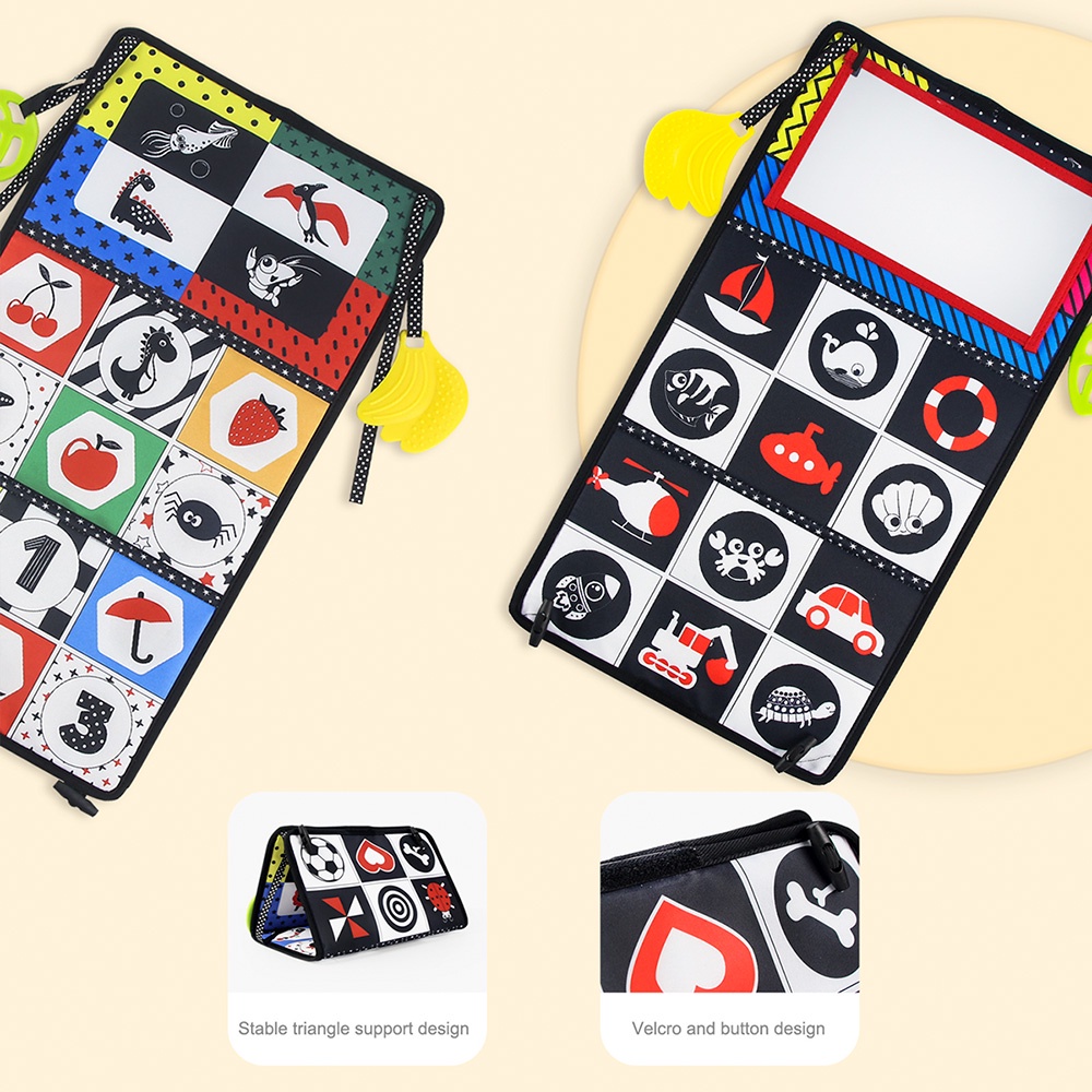 Đồ chơi phản chiếu qua gương có độ tương phản cao màu đen và trắng giáo dục cho trẻ sơ sinh