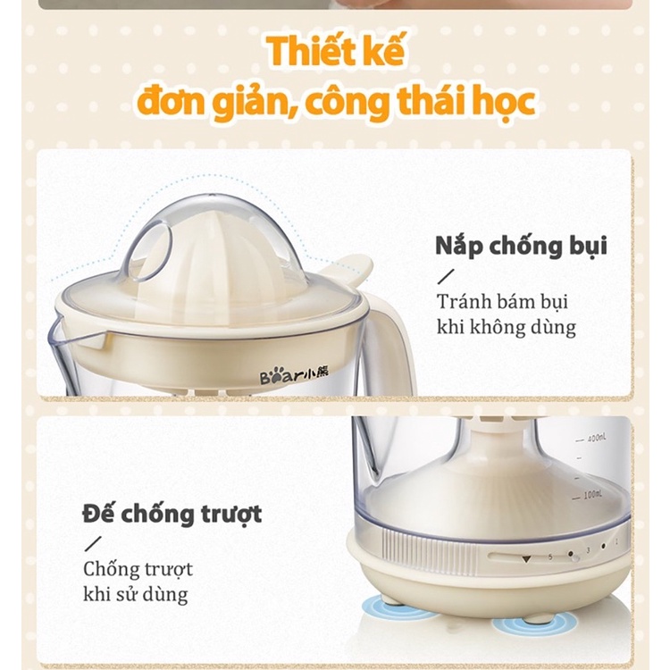 Máy Vắt Cam Tự Động Bear 400ml CZJ-A04B1 - Chính Hãng Bảo Hành 18 Tháng