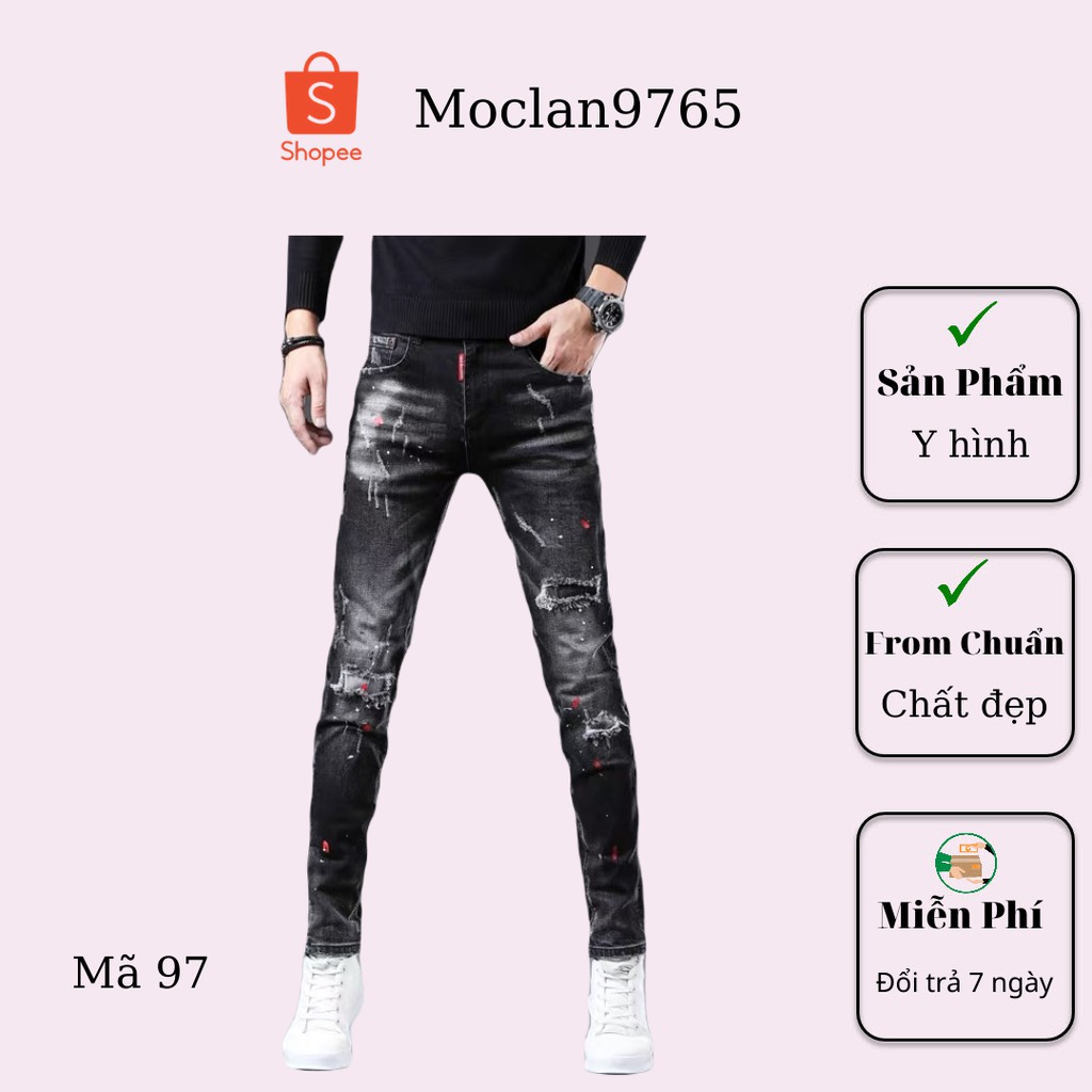 Quần jean nam cao cấp, chất liệu bò ( jean ) mềm mịn, from chuẩn, có nhiều mẫu đi kèm Moclan64