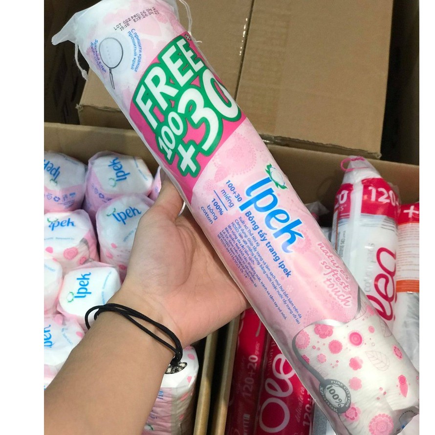 Bông tẩy trang IPEK 130 miếng - Nhập khẩu chính hãng từ Thổ Nhĩ Kỳ