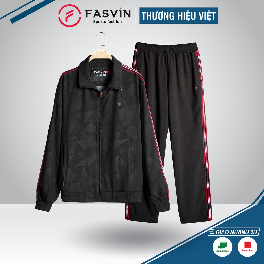 Bộ quần áo thể thao nam Fasvin BC18845.HN vải gió chun 02 lớp co giãn