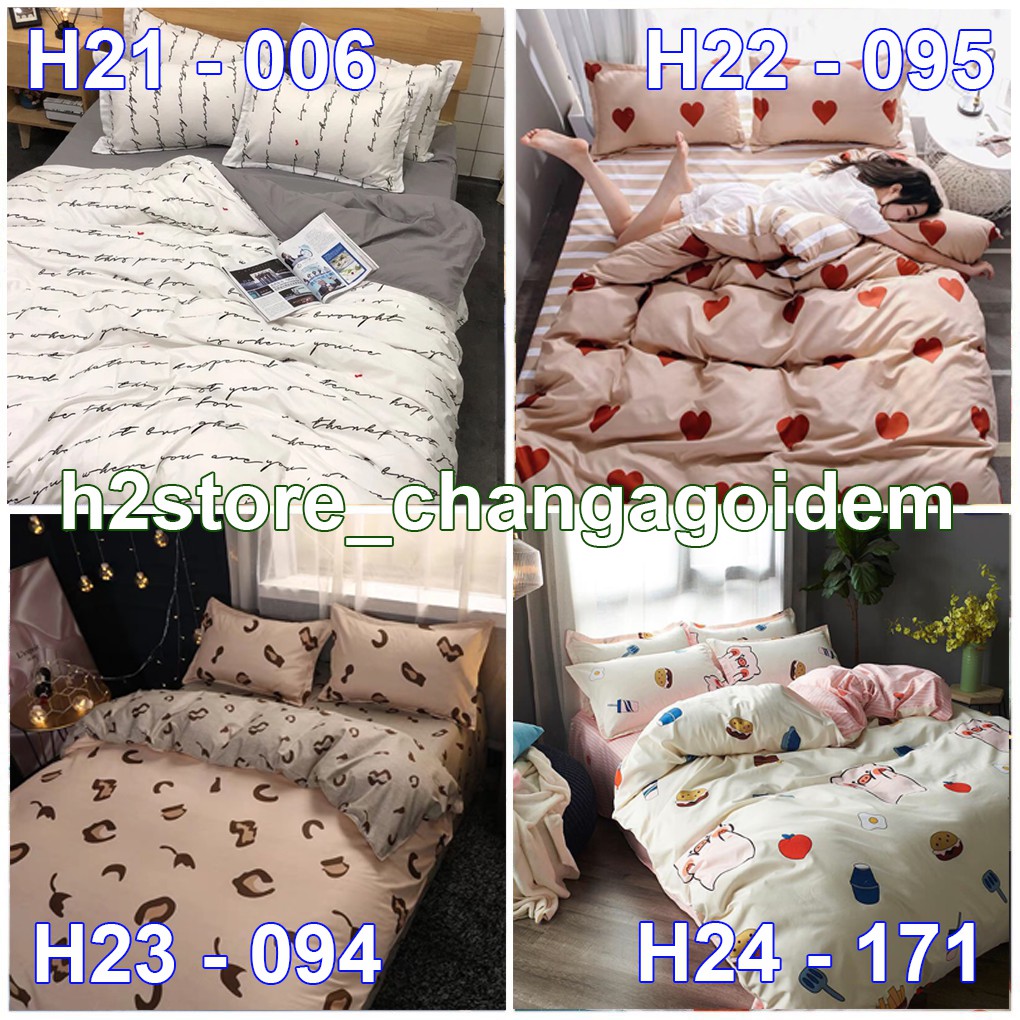 Bộ chăn ga gối Cotton Poly Nhập Khẩu Hàn Quốc (Chát Chọn Mẫu)