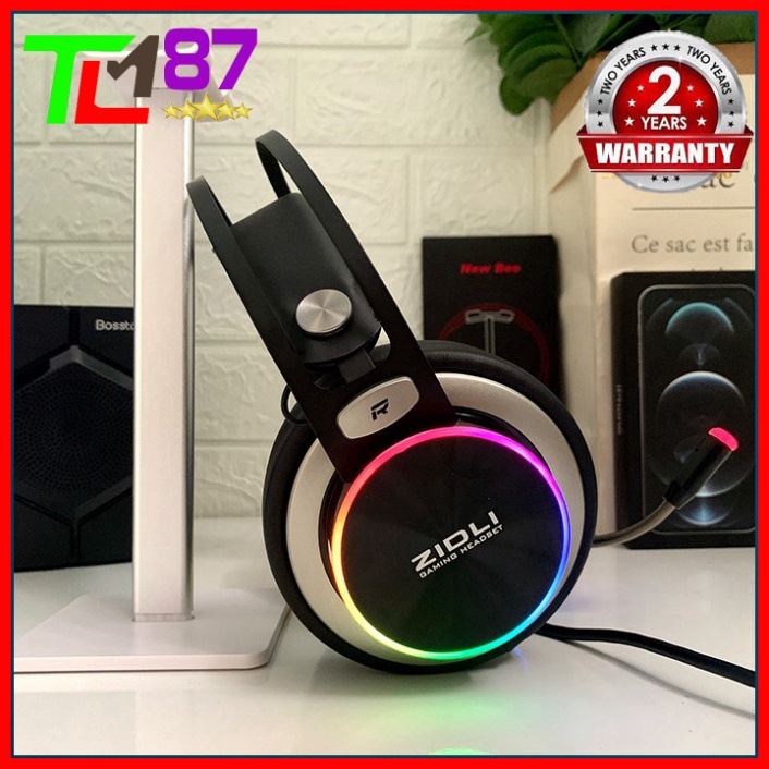 Tai Nghe Gaming Đèn LED RGB Có Mic Headphone Chụp Tai ZIDLI ZH20 - Tay Nghe Nhạc Máy Vi Tính PC Laptop Game Thủ Có Dây