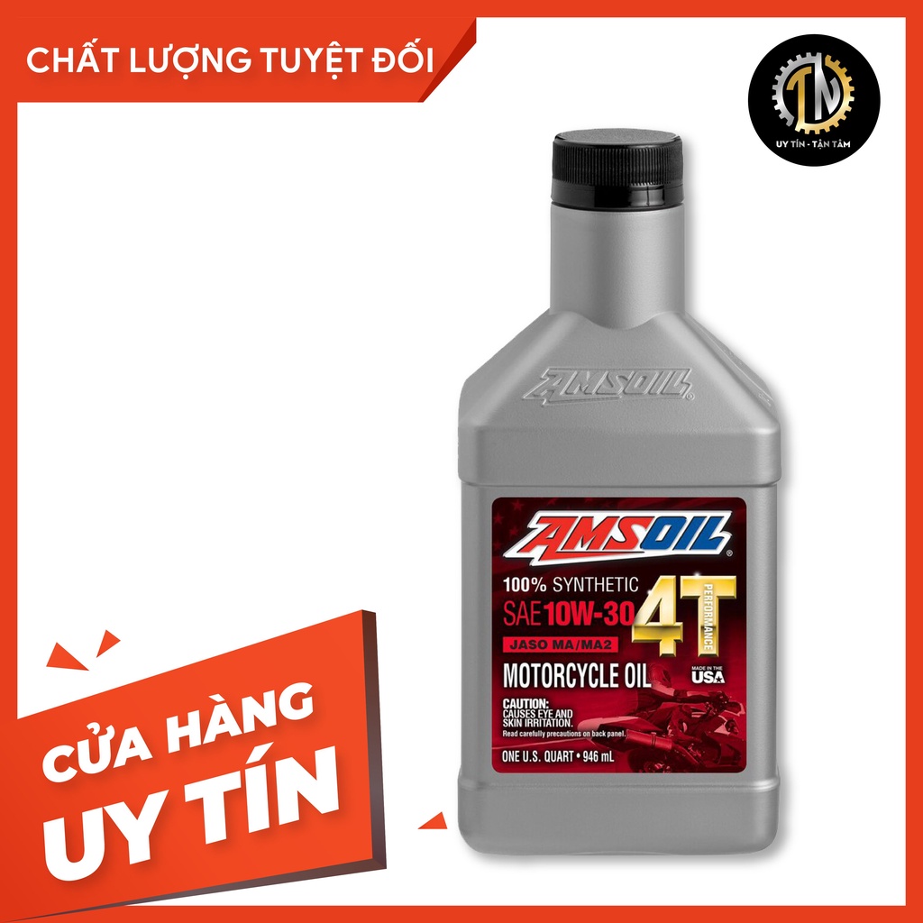 Nhớt Amsoil 4T 10W-30 (MC3) 946ml, lọc nhớt Ya-su