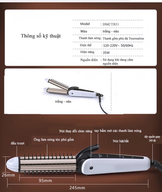 Máy duỗi tóc 3 in 1