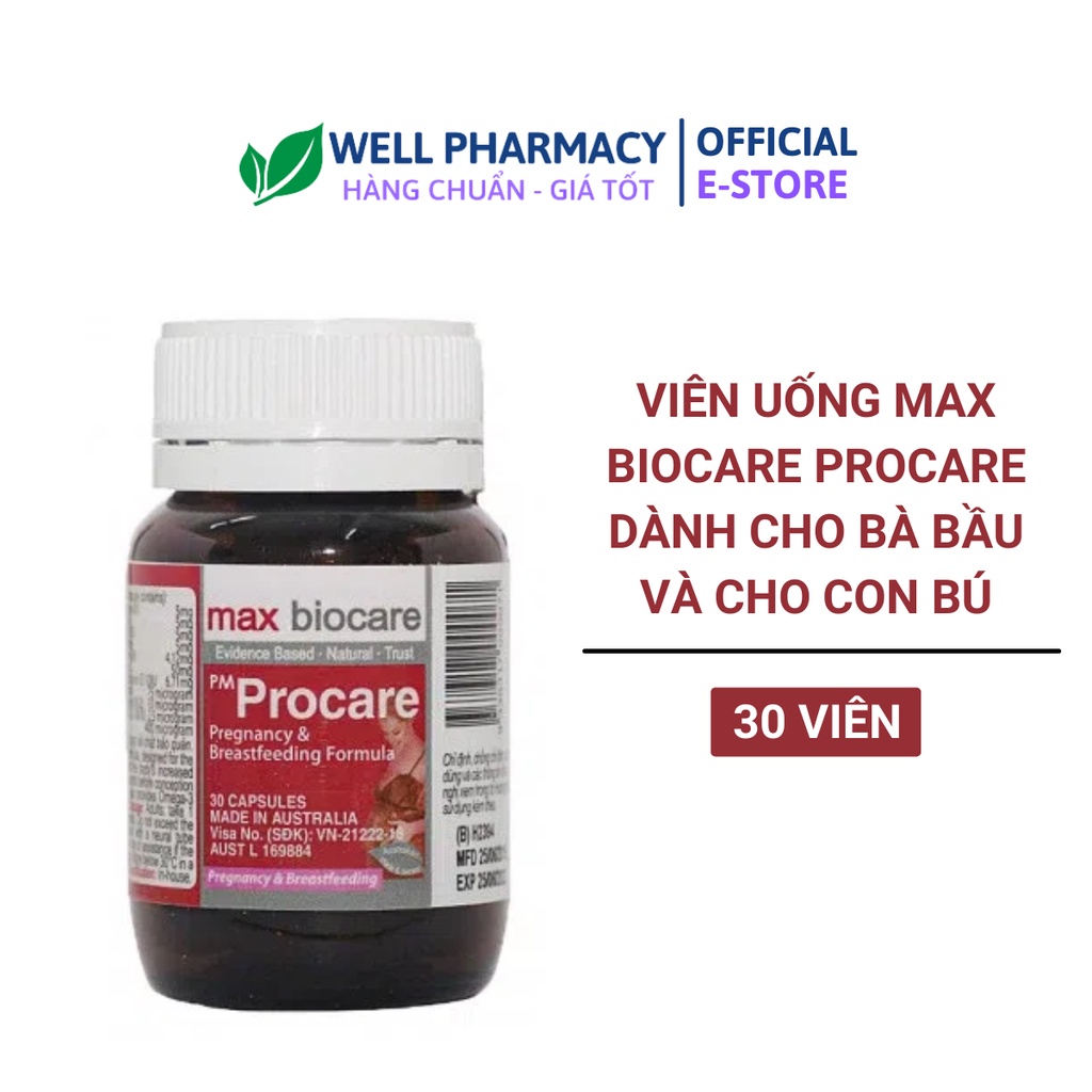 Viên uống Procare bổ sung vitamin cho mẹ và bé trước và sau thai kỳ lọ 30viên