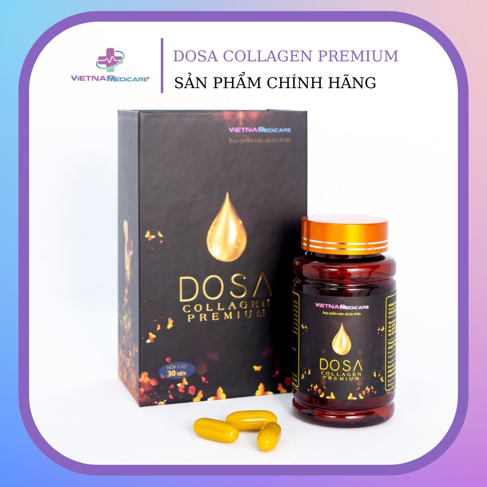 Thực phẩm bảo vệ sức khỏe DOSA COLLAGEN PREMIUM - Hỗ trợ tăng đàn hồi da, giảm nám, sạm da, giúp sáng da, đẹp da
