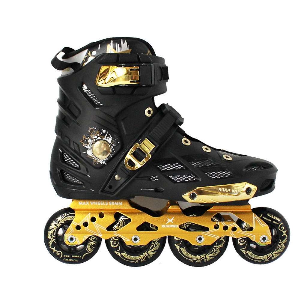 Giày Patin Người Lớn Cougar-Skates World X7 Chính Hãng, Màu Vàng Đen, Có Form Chắc Chắn, Khóa Bán Tự Động