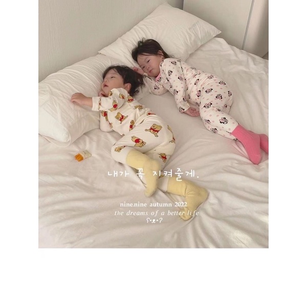 Bộ nỉ bông hoạ tiết dễ thương cho bé trai bé gái