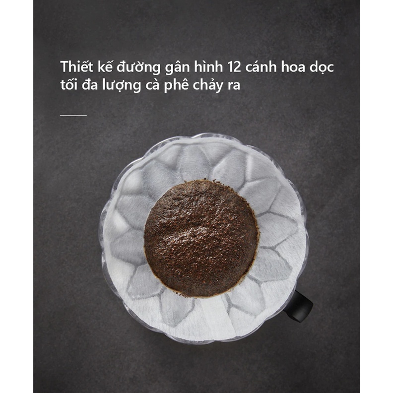 Phễu thủy tinh pha cà phê giấy lọc V60, phễu pha cafe Pour Over thương hiệu Hero