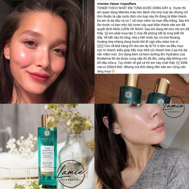 Toner Sanoflore Aqua magnifica cho da dầu mụn nhạy cảm