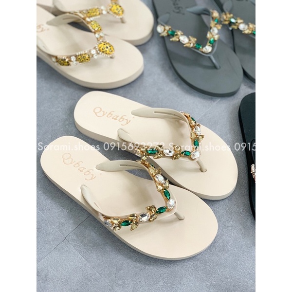 Dép nữ đính đá phối màu trendy, dép quai kẹp tông quảng châu cao cấp đa dạng kiểu dáng, chống thấm nước