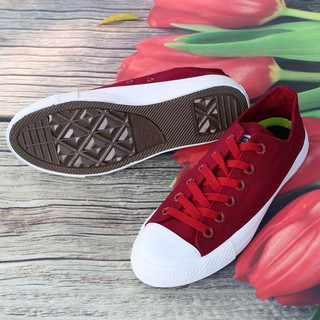 Giày sneaker chuck 2 đỏ đô nữ cổ thấp zrf