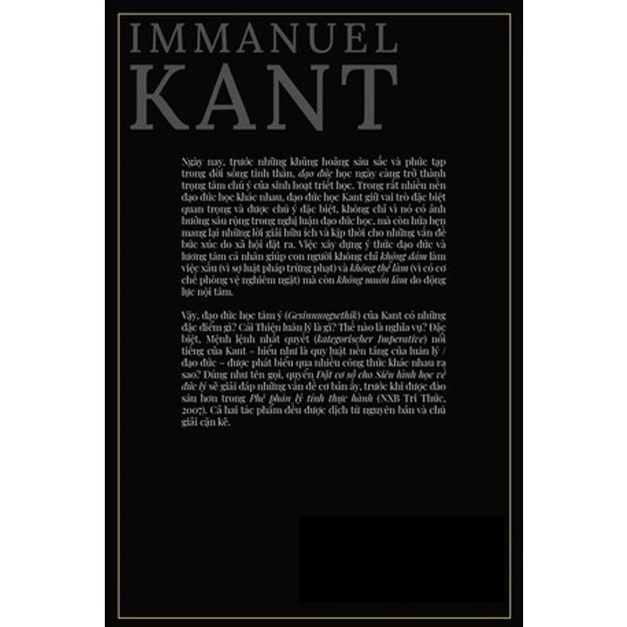 Sách - Immanuel Kant - Đặt Cơ Sở Cho Siêu Hình Học Về Đức Lý
