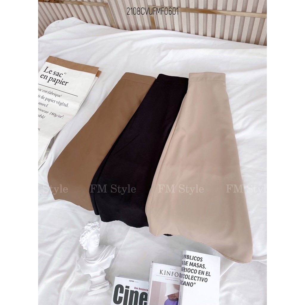 Chân váy nữ Fmstyle dáng dài chữ a xòe trơn mang đi học đi làm 3 màu đen be nâu 210806309 | BigBuy360 - bigbuy360.vn