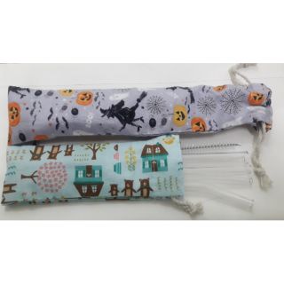 Bộ 4 ống hút thủy tinh tặng 1 túi vải và 1 cọ rửa