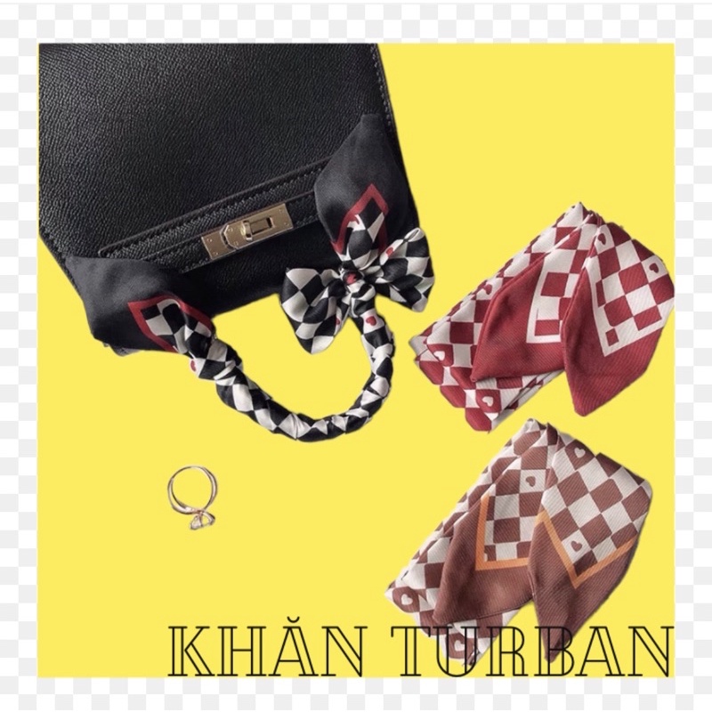 Khăn quấn túi xách kẻ ô size 100x5.5cm