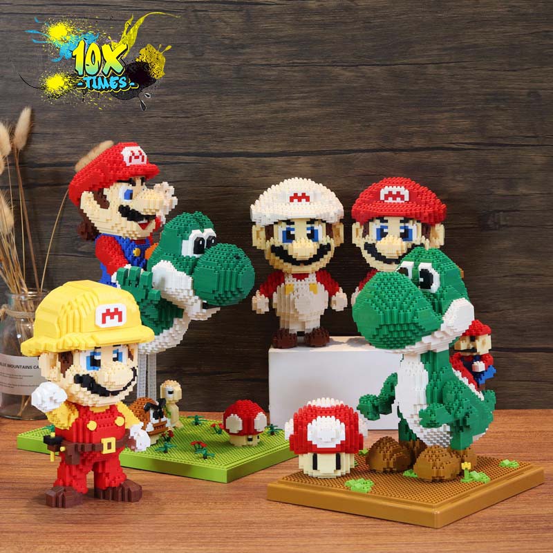(33cm ) mô hình lắp ráp 3d Khủng long mario dễ thương quà tặng sinh nhật trẻ em, quà tặng bạn trai bạn gái 10xtimes