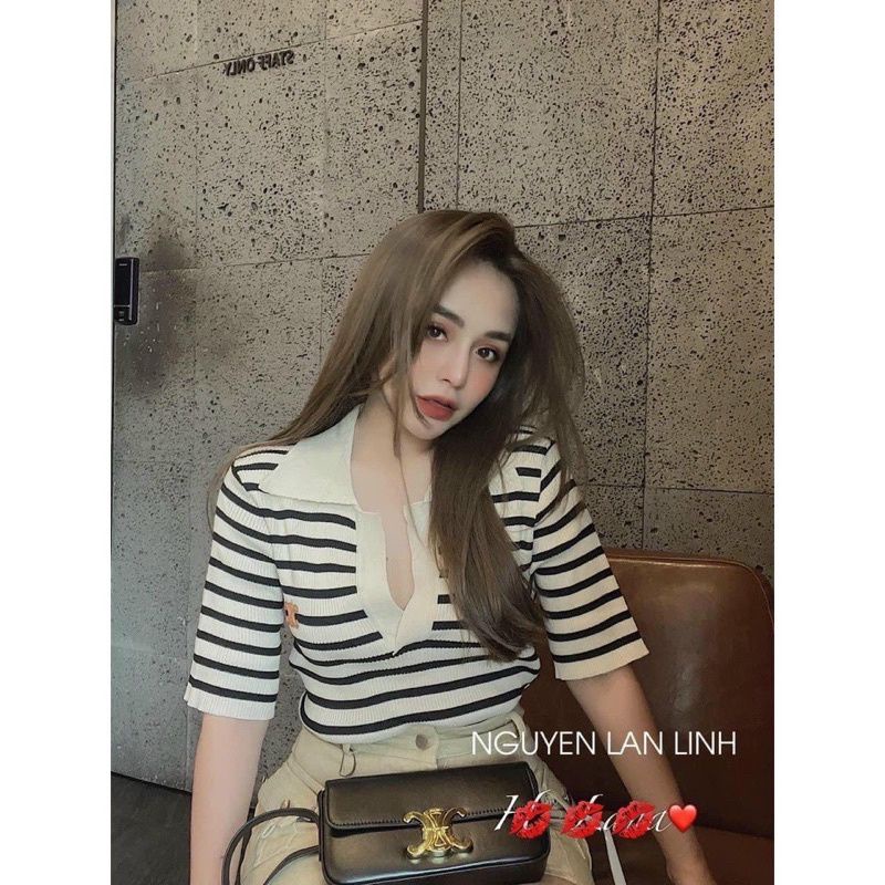 ÁO THUN CỐ CHỮ VI SỌC L120
