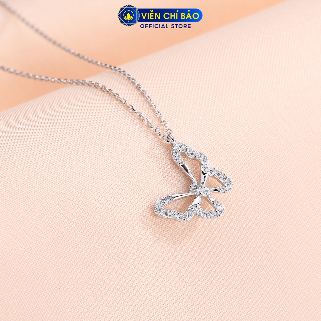 Dây chuyền bạc nữ Cánh bướm đính đá chất liệu bạc 925 thời trang phụ kiện trang sức Viễn Chí Bảo D400370
