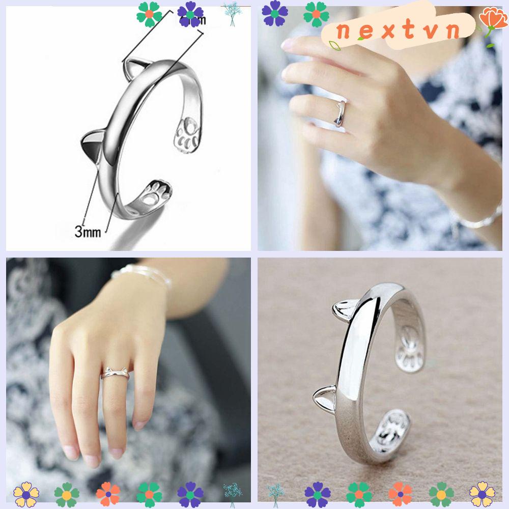Nhẫn Mở Tai Mèo Dễ Thương
