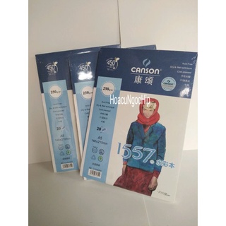 Sổ CANSON A5/A4/A3 250gsm(vân cold vẽ marker, màu nước..)