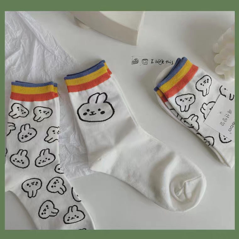 Vớ cotton in hình thỏ xinh xắn cho phái nữ