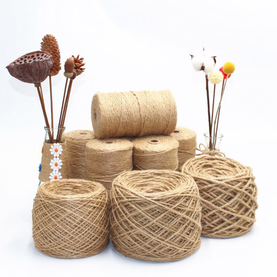 10 mét dây thừng trang trí, cào móng mèo chất liệu sợi cói, sợi đay, sơ dừa, cotton 2mm, 4mm, 6mm, 8mm, 10mm decor