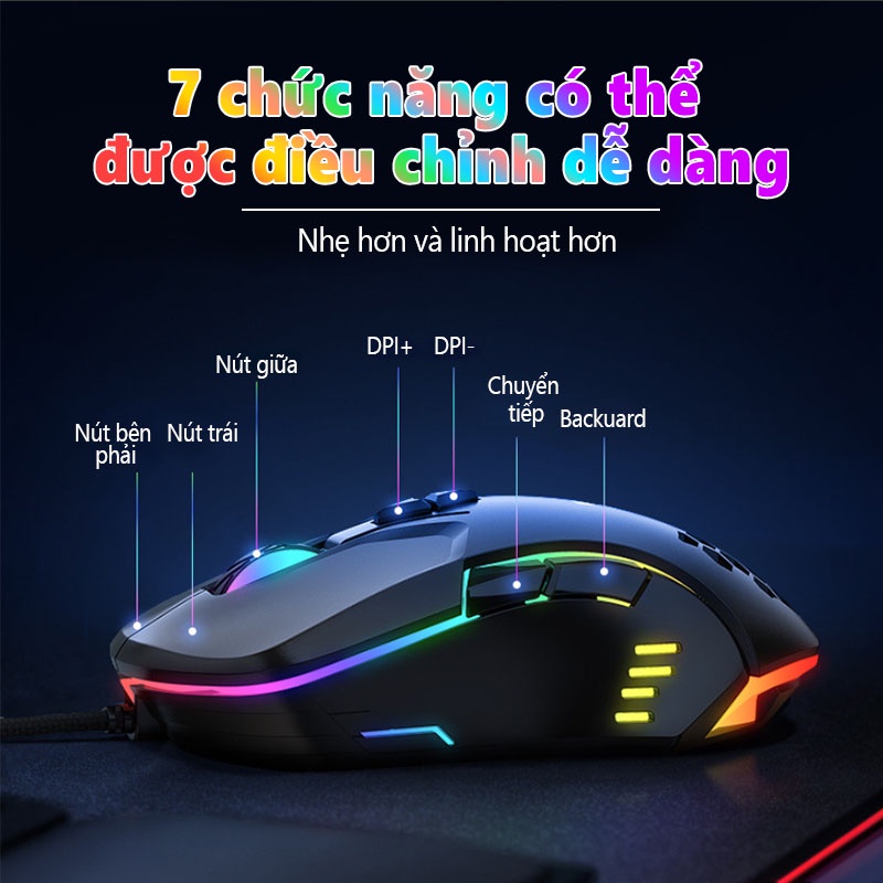 ONIKUMA CW902 Chuột Chơi Game Có Dây Chuột Quang RGB Với Ánh Sáng Đầy Màu Sắc cho máy tính xách tay/PC