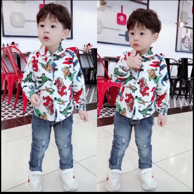 set áo somi quần bò jean mềm