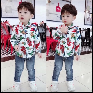 Set áo somi quần bò jean mềm