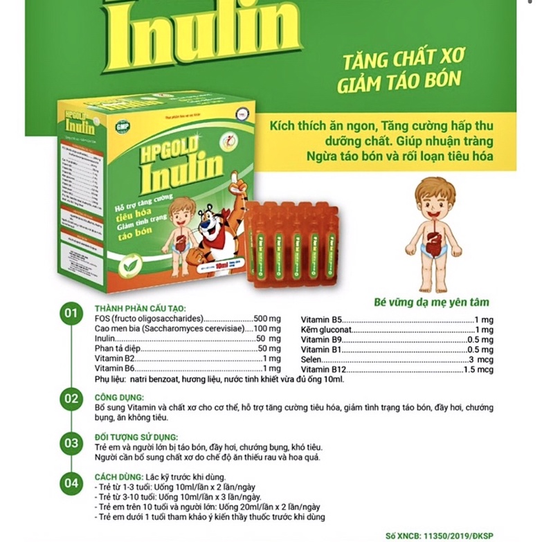 HP Gold Inulin Hỗ Trợ Tăng Cường Tiêu Hoá Hộp 20 Ống