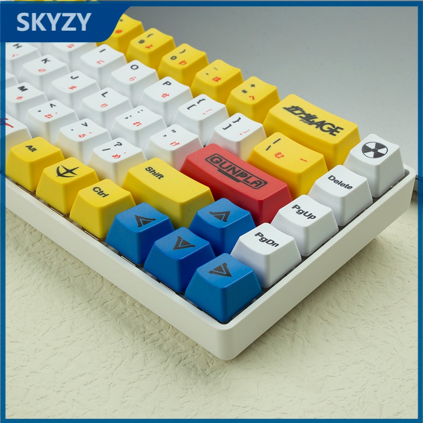 123 phím Gundam keycap OEM Hồ sơ anime PBT DYE-SUB bàn phím cơ học keycaps