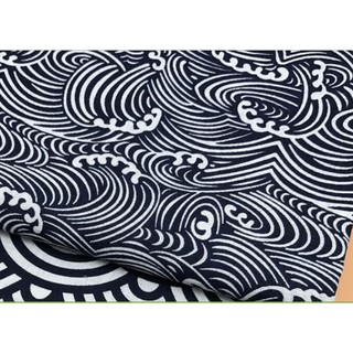 Vải bố may đồ handmade sóng biển