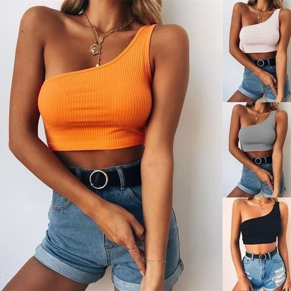 Áo Croptop Sát Nách Cổ Chéo Thời Trang Cho Nữ