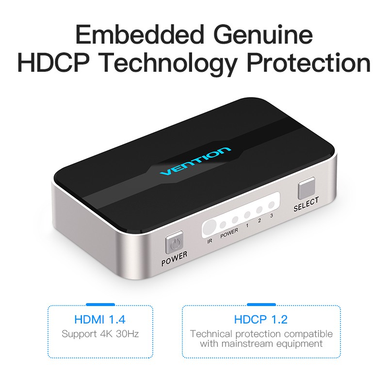 Bộ Chia VENTION 3 Cổng Hdmi 4k 2k Hdmi 1080p 3d Cho Xbox 360 Ps4 Ps3 Hdtv