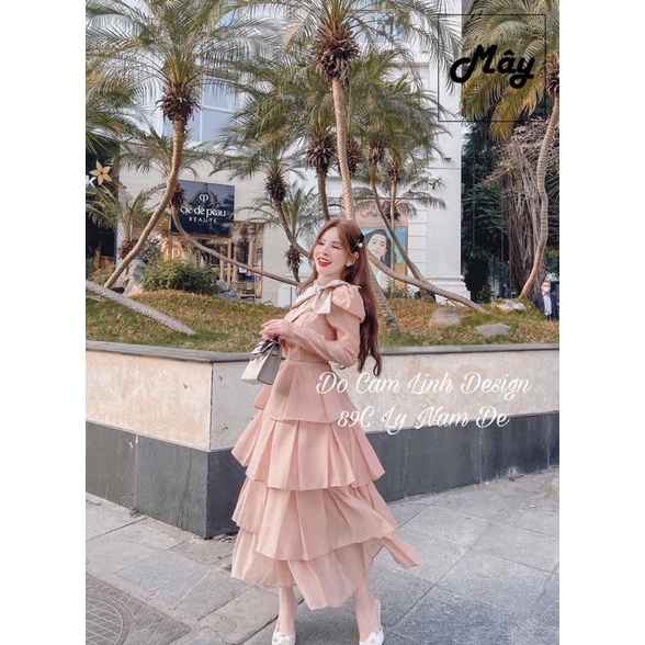 váy hồng tầng tiểu thư
